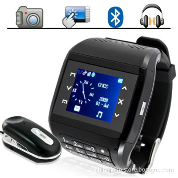 Dual SIM Card Quad Band Watch 1.5 Inch Touch Screen Mobile Phone with Camera and Bluetooth Headset (JH_MOP_026)